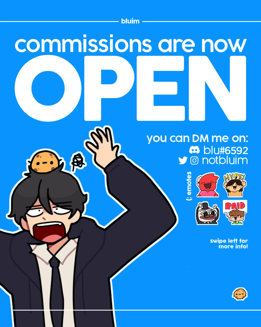 Bluim: Commissions (A) instagram post, 2023 • link to post