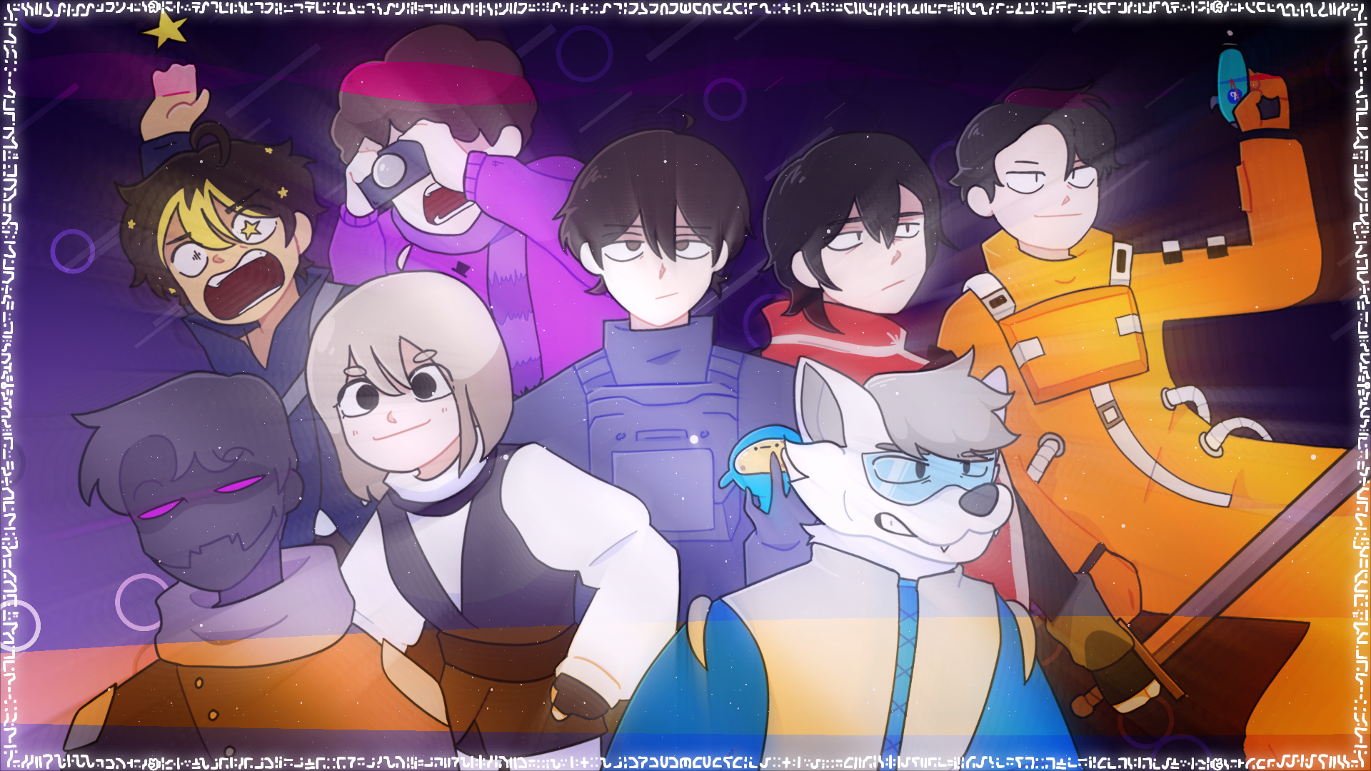 The bluimverse Squad poster, 2022 collab with bludoze and starisuki