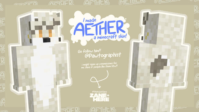 Social Media Graphic • I Made Aether A Minecraft Skin!